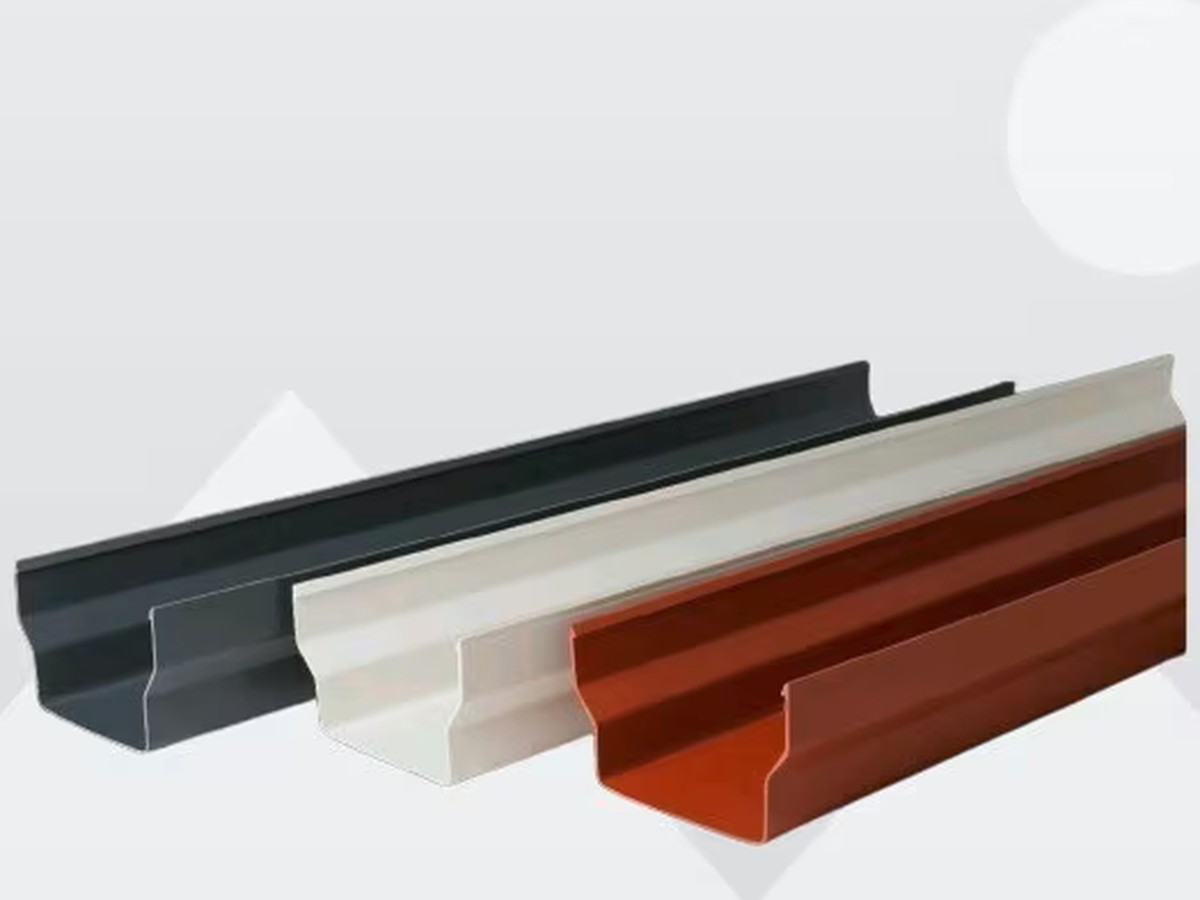Colour coated steel gutters
